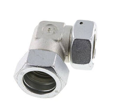 M45x2 x 35L Verzinkt Stalen Verstelbaar L-Fitting 90graden met Afdichtconus en O-ring 160 Bar DIN 2353
