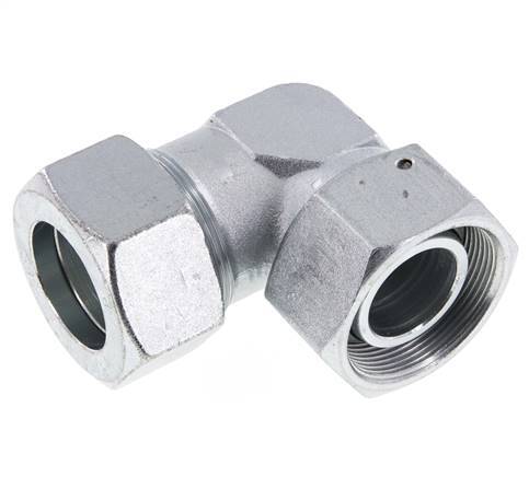 M52x2 x 38S Verzinkt Stalen Verstelbaar L-Fitting 90graden met Afdichtconus en O-ring 315 Bar DIN 2353