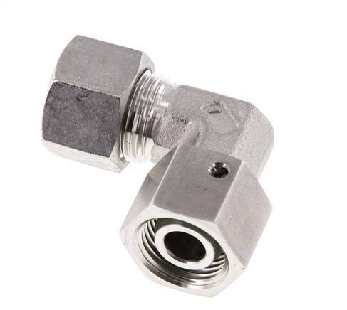 M18x1.5 x 12L RVS Verstelbaar L-Fitting 90graden met Afdichtconus en O-ring 315 Bar DIN 2353