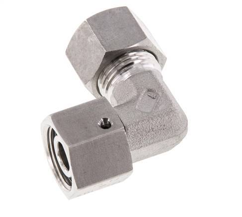 M18x1.5 x 12L RVS Verstelbaar L-Fitting 90graden met Afdichtconus en O-ring 315 Bar DIN 2353