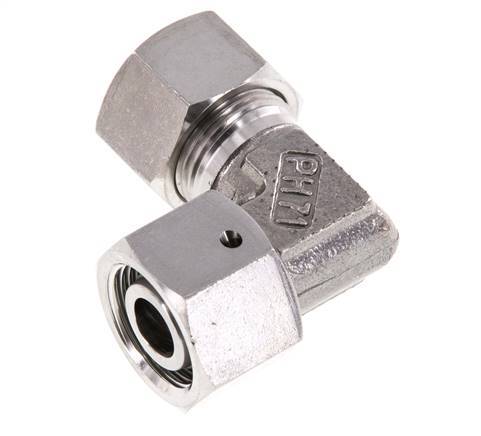 M22x1.5 x 15L RVS Verstelbaar L-Fitting 90graden met Afdichtconus en O-ring 315 Bar DIN 2353