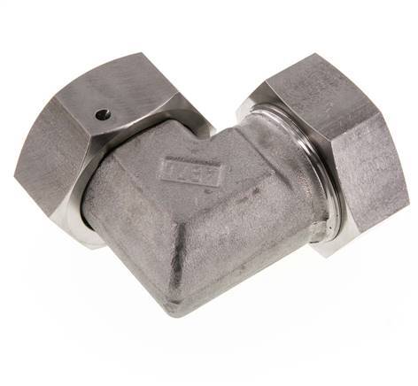 M52x2 x 42L RVS Verstelbaar L-Fitting 90graden met Afdichtconus en O-ring 160 Bar DIN 2353