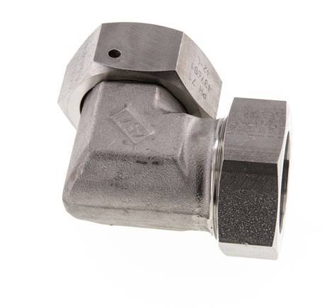 M52x2 x 42L RVS Verstelbaar L-Fitting 90graden met Afdichtconus en O-ring 160 Bar DIN 2353