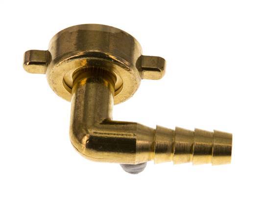 G 3/4'' x 10mm Messing Elbow 90deg Slangpilaar met NBR Afdichting en Vleugelmoer 16 Bar