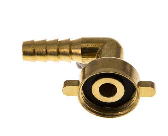 G 3/4'' x 10mm Messing Elbow 90deg Slangpilaar met NBR Afdichting en Vleugelmoer 16 Bar