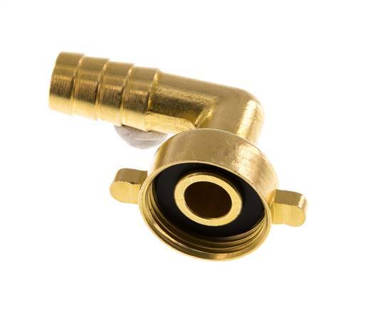 G 3/4'' x 13mm Messing Elbow 90deg Slangpilaar met NBR Afdichting en Vleugelmoer 16 Bar