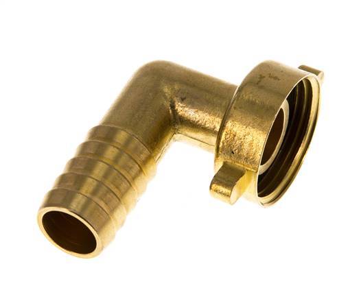 G 1'' x 19mm Messing Elbow 90deg Slangpilaar met NBR Afdichting en Vleugelmoer 16 Bar