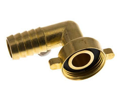 G 1'' x 19mm Messing Elbow 90deg Slangpilaar met NBR Afdichting en Vleugelmoer 16 Bar