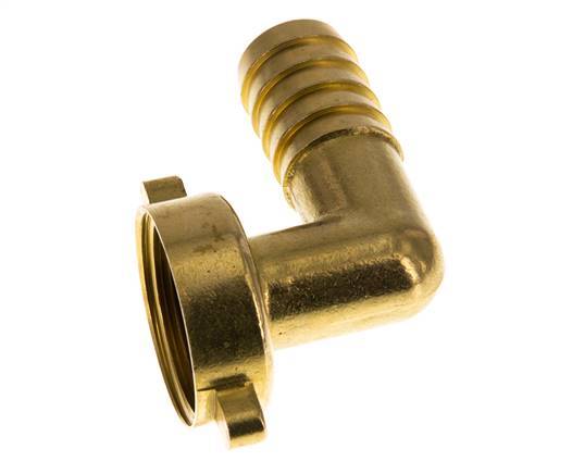 G 1'' x 19mm Messing Elbow 90deg Slangpilaar met NBR Afdichting en Vleugelmoer 16 Bar