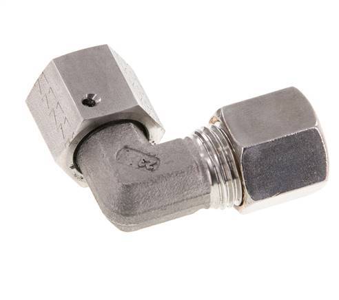 M16x1.5 x 8S RVS Verstelbaar L-Knelfitting 90 graden met Afdichtconus en O-ring 630 Bar DIN 2353