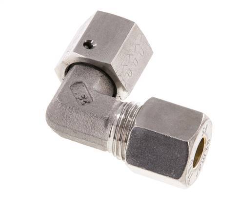 M16x1.5 x 8S RVS Verstelbaar L-Knelfitting 90 graden met Afdichtconus en O-ring 630 Bar DIN 2353