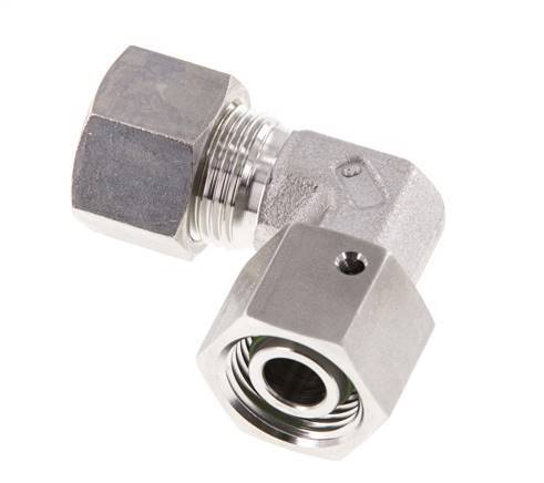 M18x1.5 x 12L RVS Verstelbaar L-Knelfitting 90 graden met Afdichtconus en O-ring 315 Bar DIN 2353