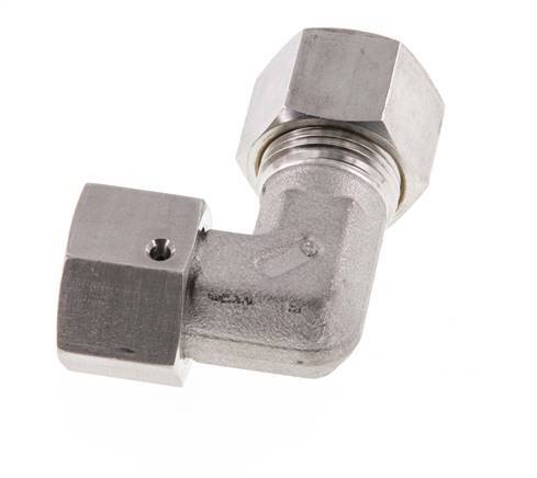 M20x1.5 x 12S RVS Verstelbaar L-Knelfitting 90 graden met Afdichtconus en O-ring 630 Bar DIN 2353