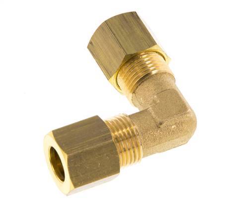 8mm Brass 90 deg Elbow Compression Fitting 135 Bar DIN EN 1254-2