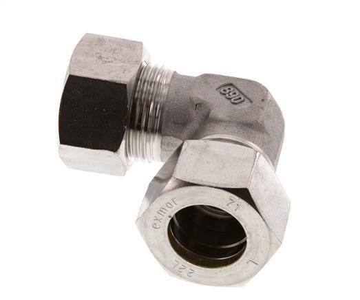 22L RVS L-Knelfitting 90 graden 160 Bar DIN 2353