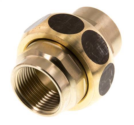 Rp 3/4'' Messing Borstnippel 3-delig met Conische afdichting 16 Bar