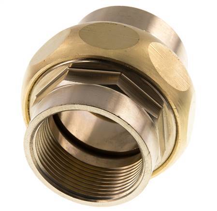 Rp 1 1/2'' Messing Borstnippel 3-delig met Conische afdichting 16 Bar