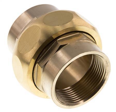 Rp 1 1/2'' Messing Borstnippel 3-delig met Conische afdichting 16 Bar