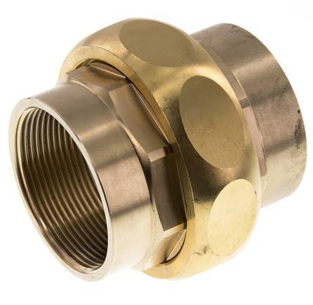 Rp 2'' Messing Borstnippel 3-delig met Conische afdichting 16 Bar