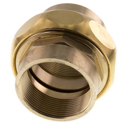 Rp 2'' Messing Borstnippel 3-delig met Conische afdichting 16 Bar