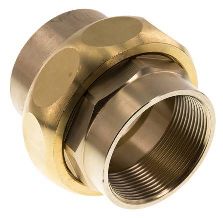 Rp 2'' Messing Borstnippel 3-delig met Conische afdichting 16 Bar