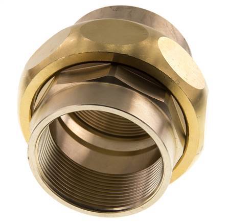 Rp 2'' Messing Borstnippel 3-delig met Conische afdichting 16 Bar