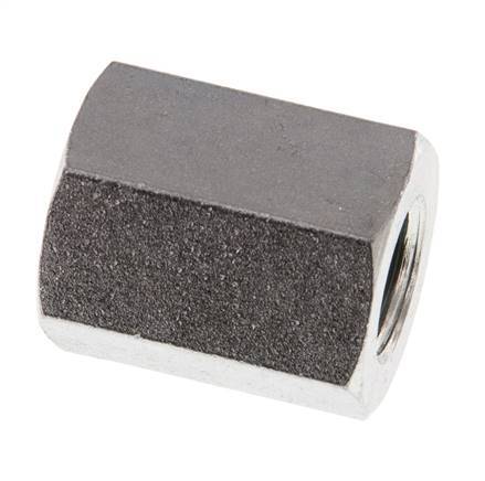 G 1/4'' x G 3/8'' Zinc plated Steel Socket 250 Bar - Hydraulic