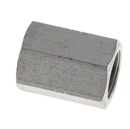 1/4'' NPT x 3/8'' NPT Zinc plated Steel Socket 210 Bar - Hydraulic