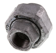 Rp 1/2'' Zinc plated Cast iron Double Nipple 3-pieces with Conically sealing 25 Bar