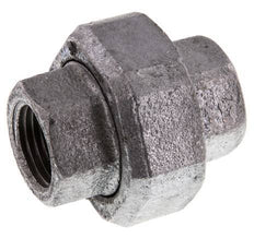 Rp 1/2'' Zinc plated Cast iron Double Nipple 3-pieces with Conically sealing 25 Bar