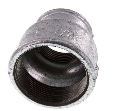 Rp 2'' x Rp 1 1/4'' Verzinkt Gietijzeren Ronde Sok 25 Bar