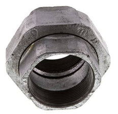 Rp 2'' Zinc plated Cast iron Double Nipple 3-pieces with Conically sealing 25 Bar