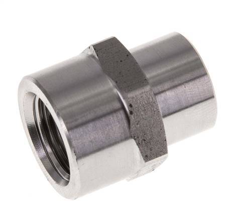 1/4'' NPT x 3/8'' NPT RVS Sok 210 Bar - Hydrauliek