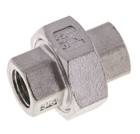 1/4'' NPT Stainless steel Double Nipple 3-pieces with Conically sealing 16 Bar