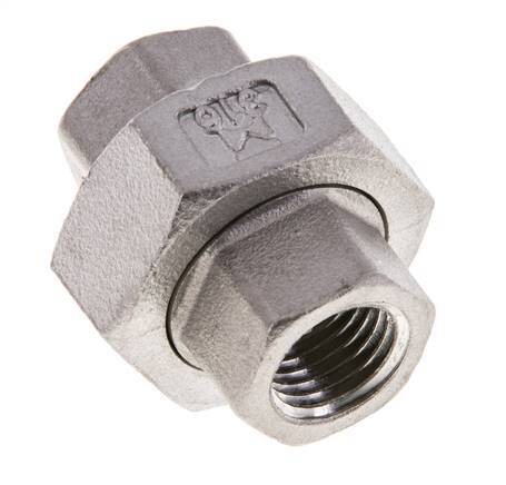 1/4'' NPT Stainless steel Double Nipple 3-pieces with Conically sealing 16 Bar