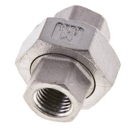 1/4'' NPT Stainless steel Double Nipple 3-pieces with Conically sealing 16 Bar