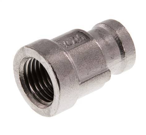 Rp 1/4'' x Rp 1/8'' Stainless steel Round Socket 16 Bar [2 Pieces]