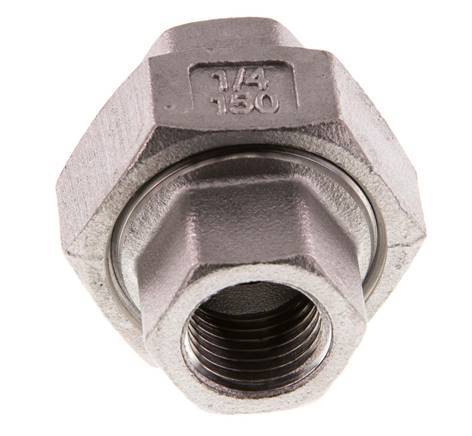 Rp 1/4'' RVS Borstnippel 3-delig met Conische afdichting 16 Bar