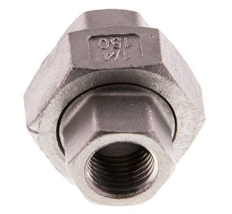 Rp 1/4'' RVS Borstnippel 3-delig met Conische afdichting 16 Bar