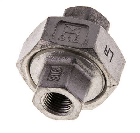1/8'' NPT Stainless steel Double Nipple 3-pieces with Conically sealing 16 Bar