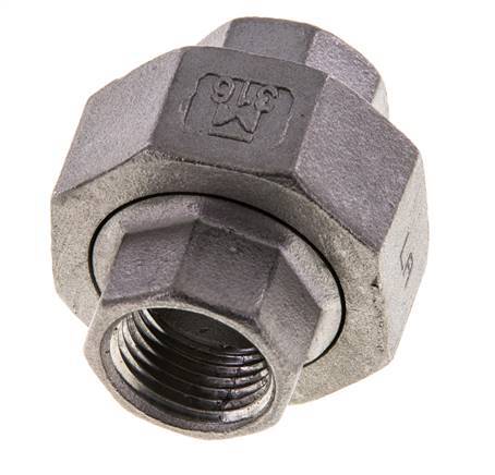 3/8'' NPT RVS Borstnippel 3-delig met Conische afdichting 16 Bar