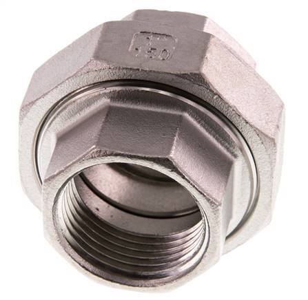 Rp 1'' RVS Borstnippel 3-delig met Conische afdichting 16 Bar