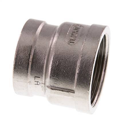 Rp 1 1/2'' x Rp 1 1/4'' RVS Ronde Sok 16 Bar