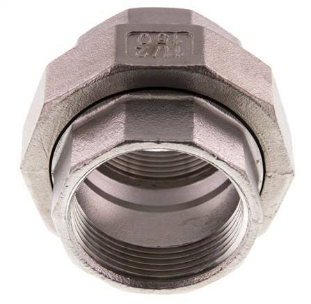 Rp 1 1/2'' RVS Borstnippel 3-delig met Conische afdichting 16 Bar