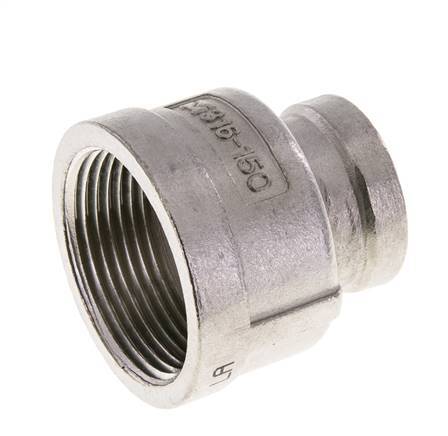 1 1/4'' NPT x 3/4'' NPT RVS Ronde Sok 16 Bar