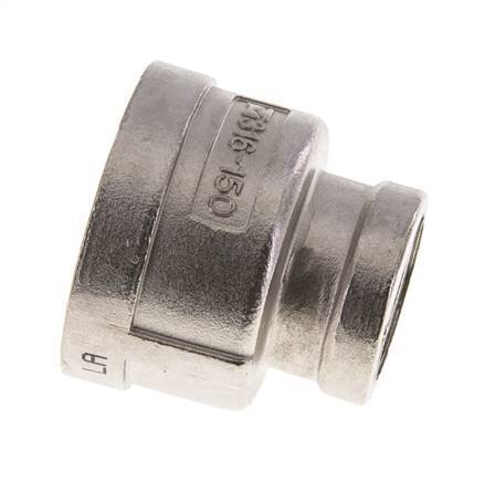 1 1/4'' NPT x 3/4'' NPT RVS Ronde Sok 16 Bar