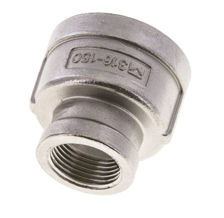 1 1/4'' NPT x 3/4'' NPT RVS Ronde Sok 16 Bar