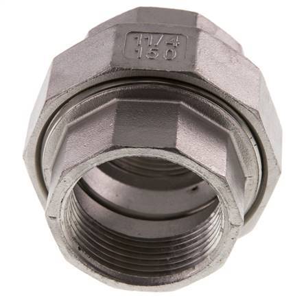 1 1/4'' NPT RVS Borstnippel 3-delig met Conische afdichting 16 Bar