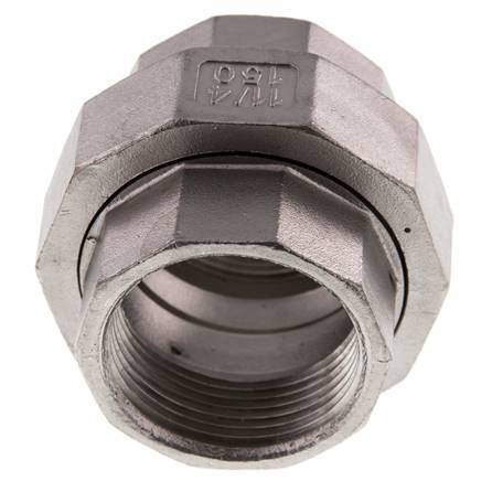 1 1/4'' NPT RVS Borstnippel 3-delig met Conische afdichting 16 Bar