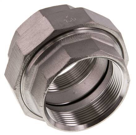 2'' NPT RVS Borstnippel 3-delig met Conische afdichting 16 Bar